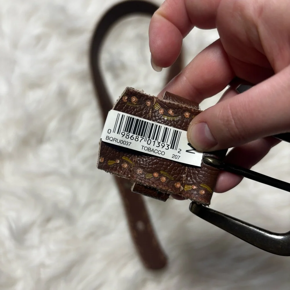Stamp 10 Leather Floral Embossed and Painted Belt size 31-36